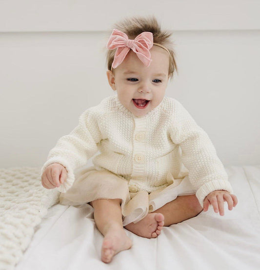 Baby Pink Velvet Bow - Little Joy Co.