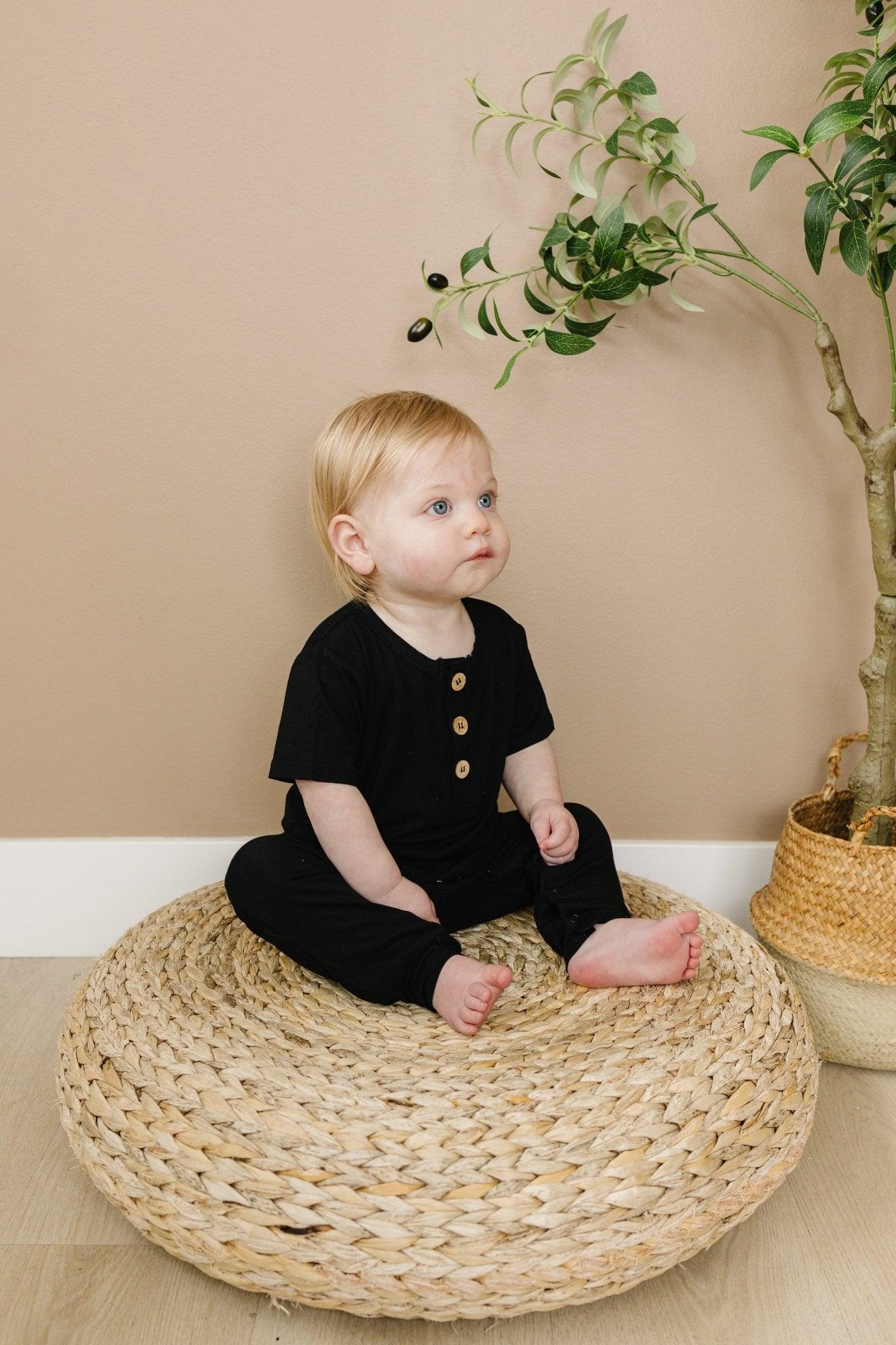 Bamboo Henley Romper - Little Joy Co.