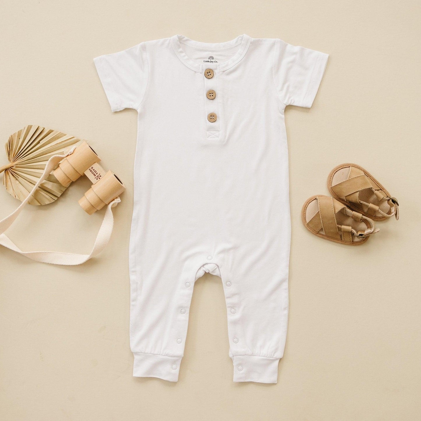 Bamboo Henley Romper - Little Joy Co.