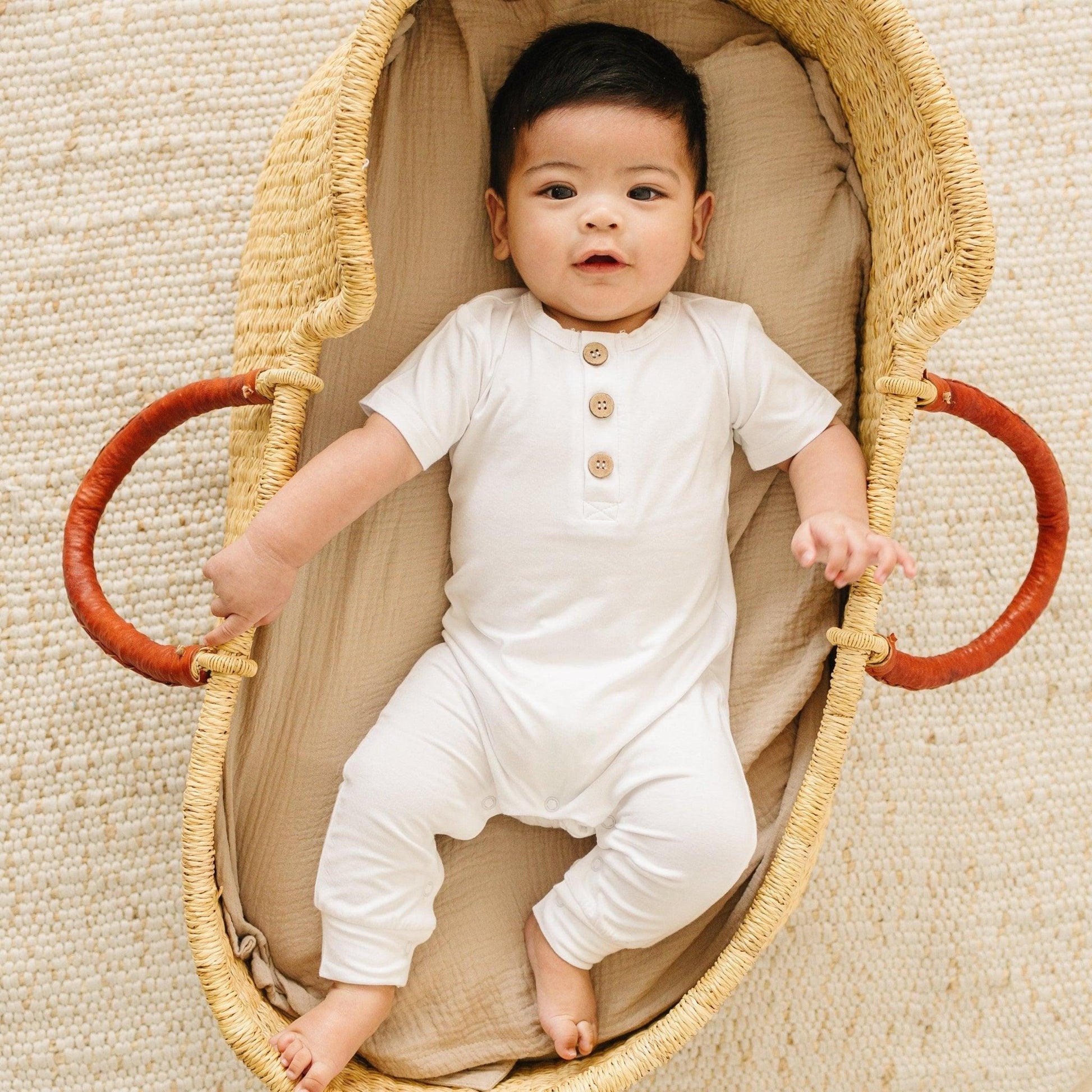 Bamboo Henley Romper - Little Joy Co.