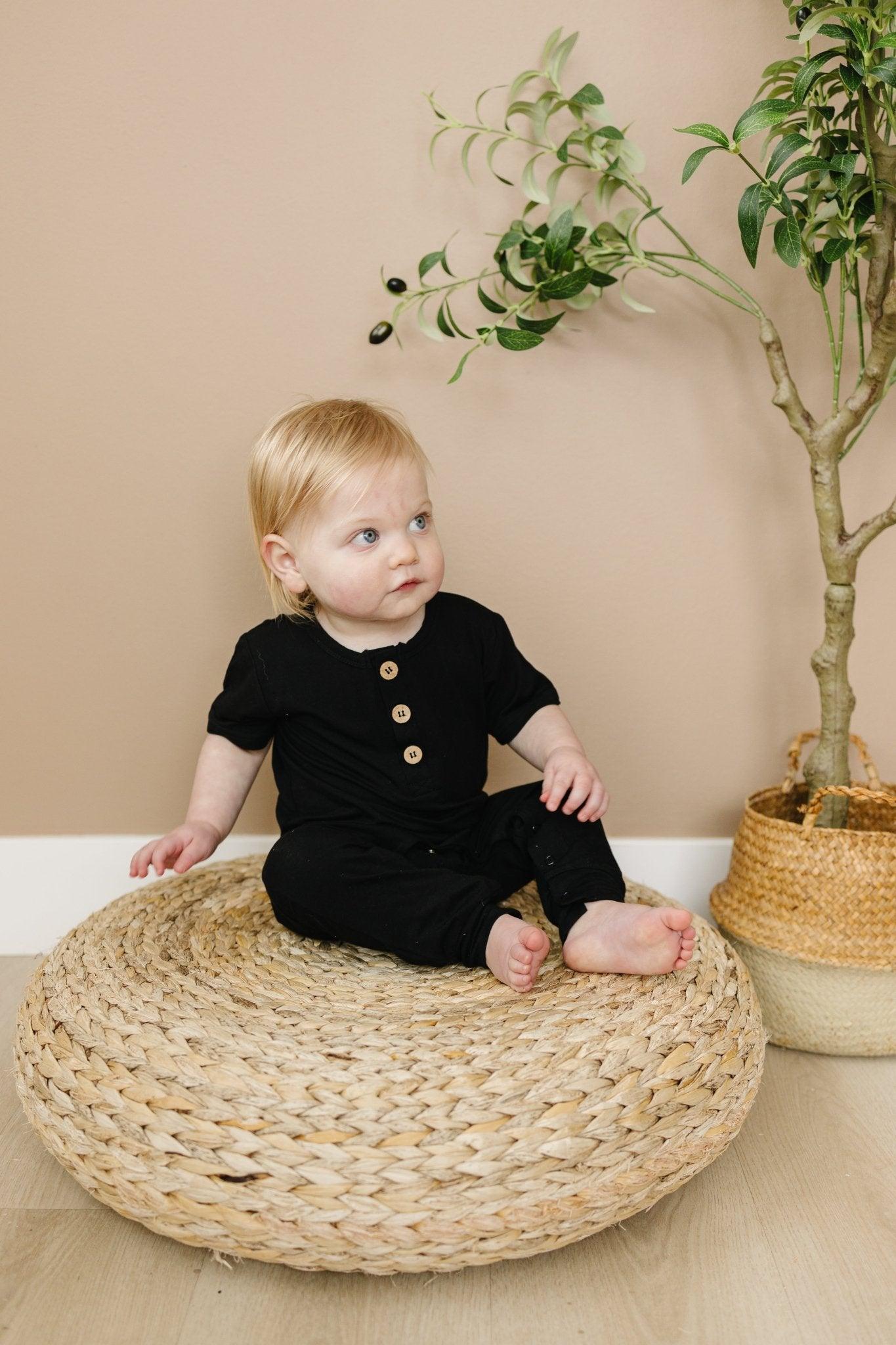 Bamboo Henley Romper - Little Joy Co.