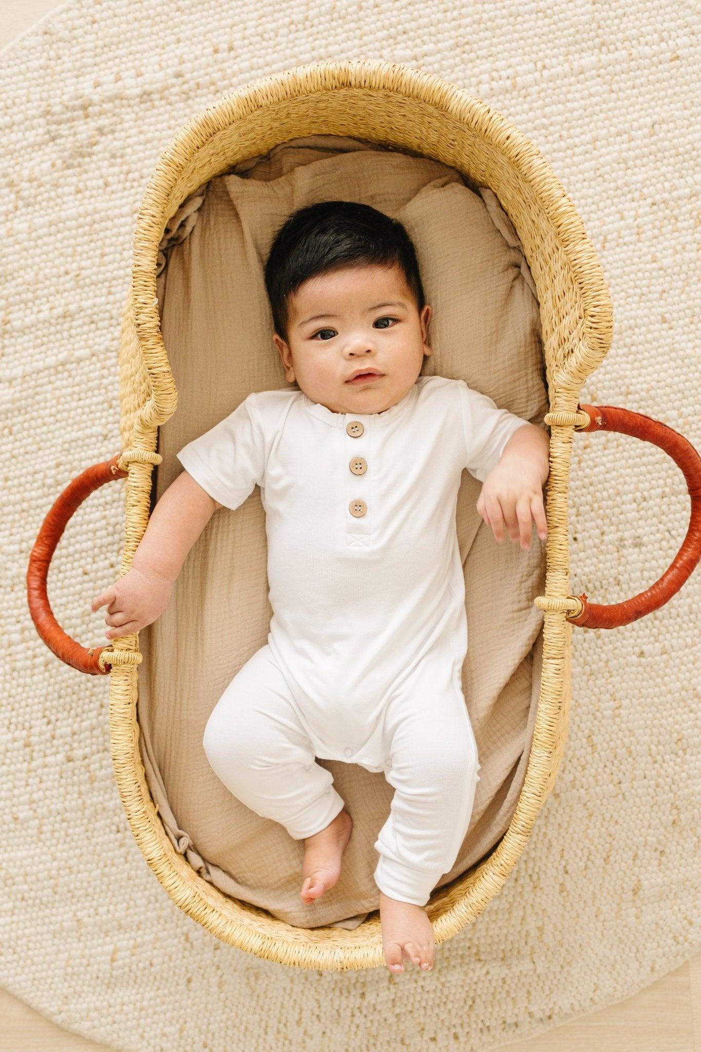 Bamboo Henley Romper - Little Joy Co.