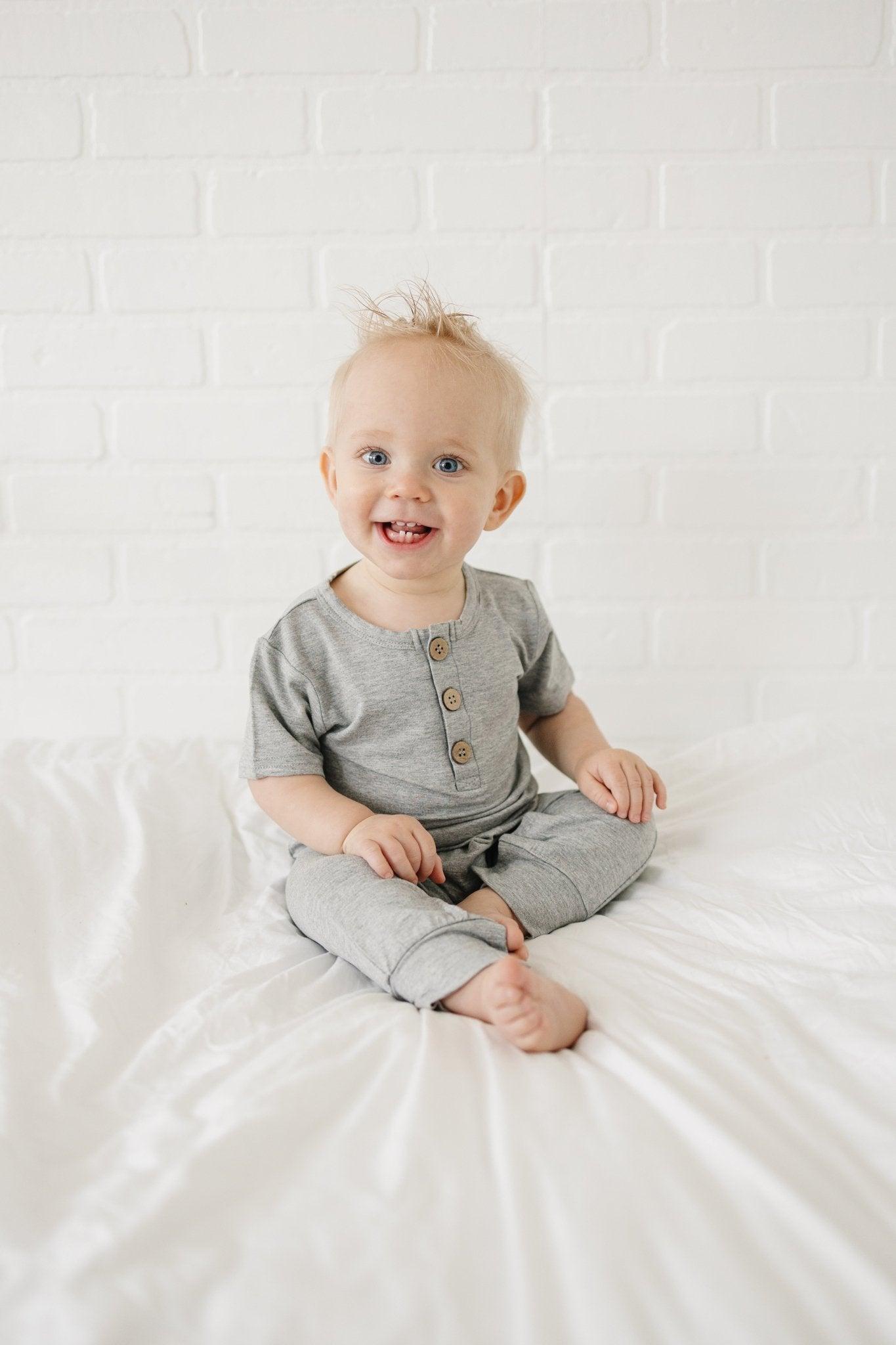 Bamboo Henley Romper - Little Joy Co.