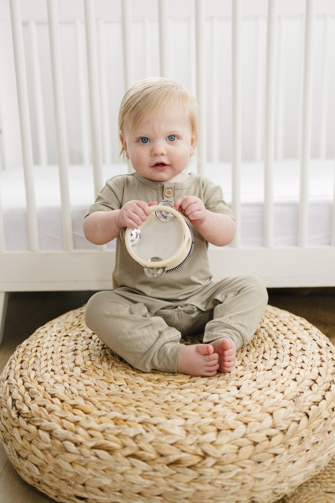 Bamboo Henley Romper - Little Joy Co.