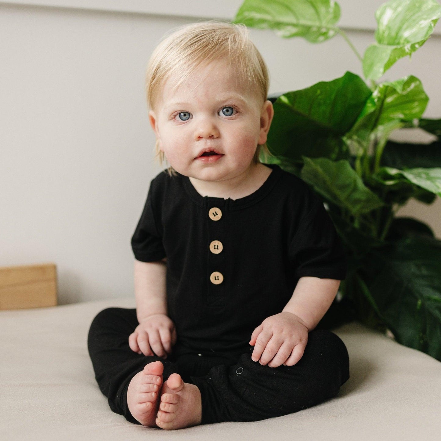 Bamboo Henley Romper - Little Joy Co.