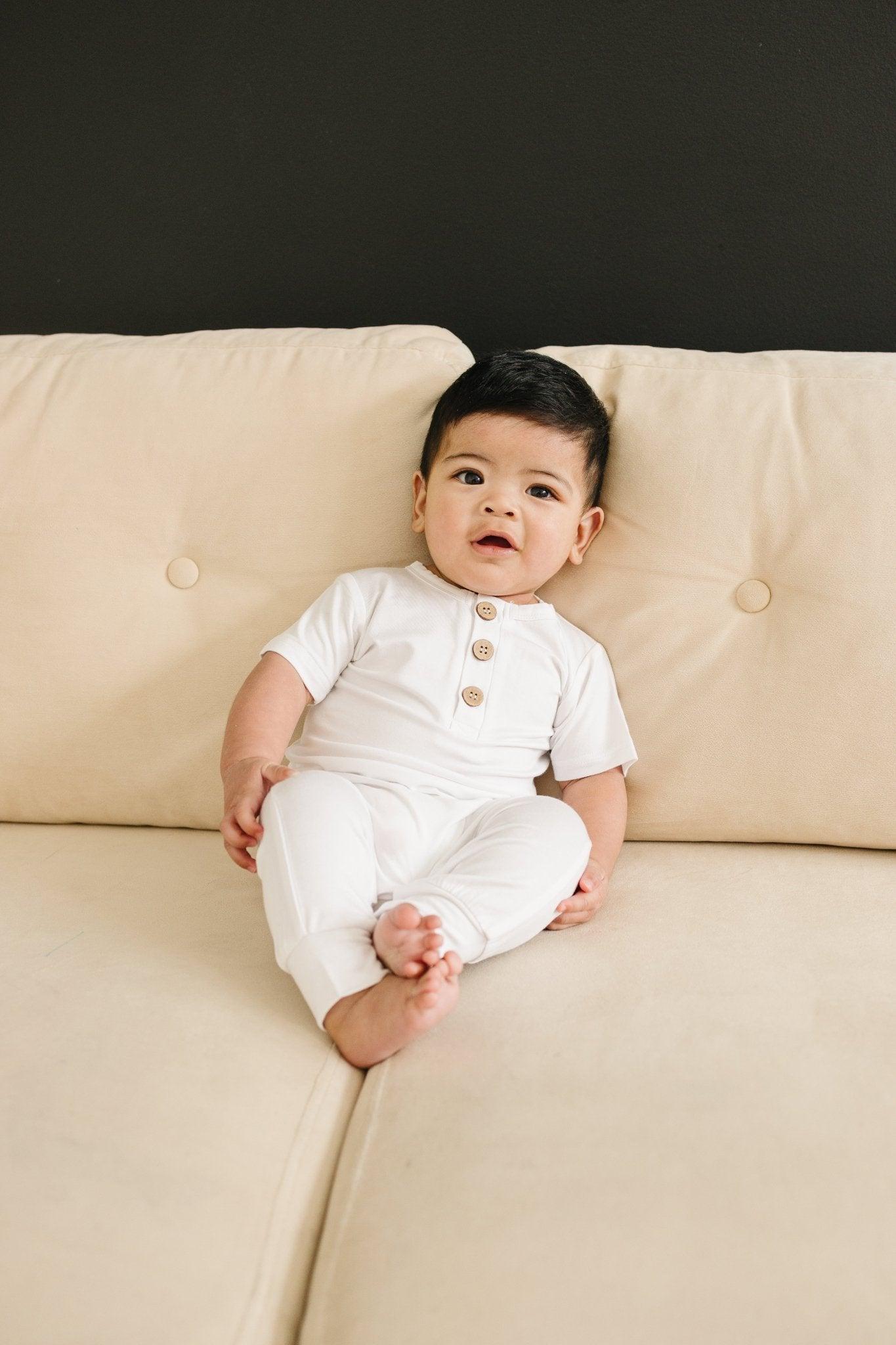 Bamboo Henley Romper - Little Joy Co.