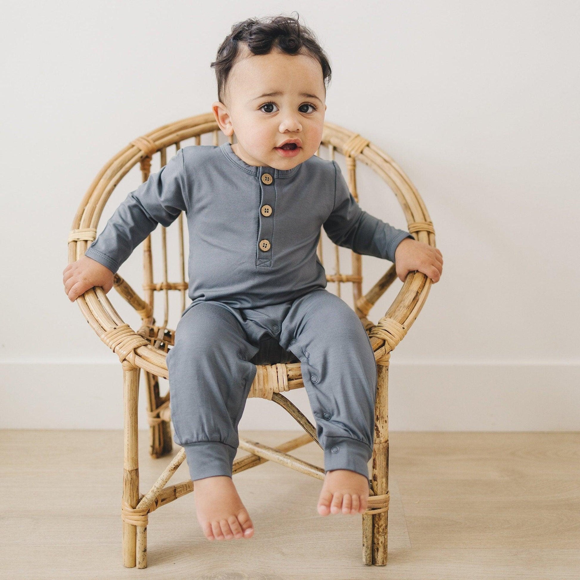 Bamboo Henley Romper - more colors - Little Joy Co.