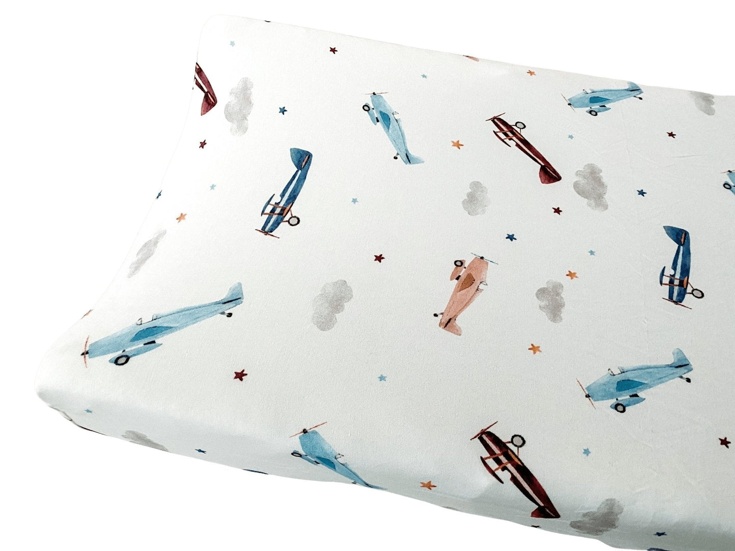 Bamboo Changing Pad Cover - Vintage Airplane