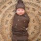 Bamboo Stretch Swaddle - Brown Lightning