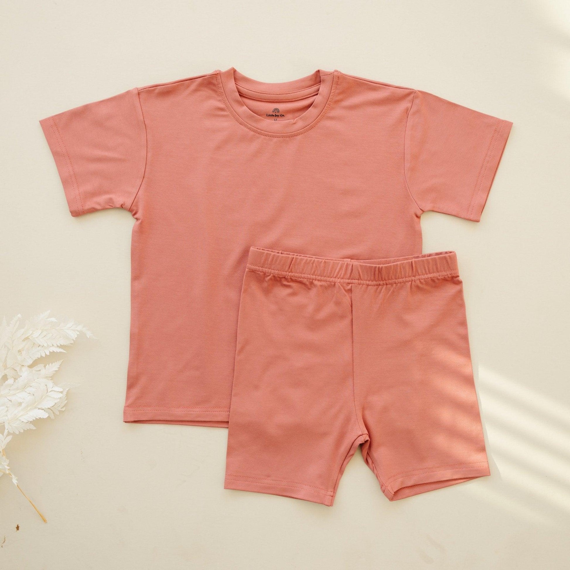 Bamboo Tee & Bike Shorts Set - Little Joy Co.