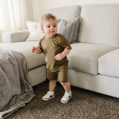 Bamboo Tee & Bike Shorts Set - Little Joy Co.