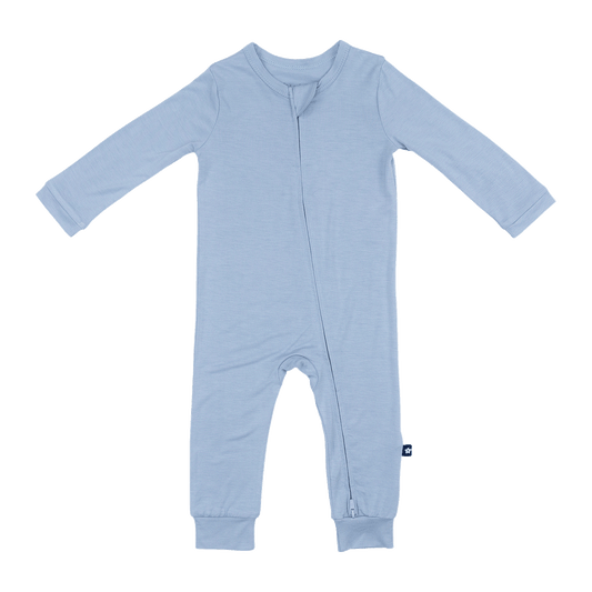 Larkspur Baby Zip Romper in Denim