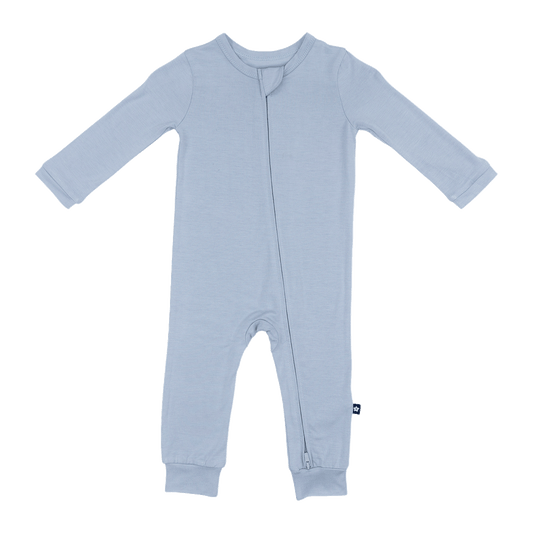 Larkspur Baby Zip Romper in Stone