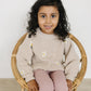 Beige Daisy Hand Embroidered Sweater - Little Joy Co.