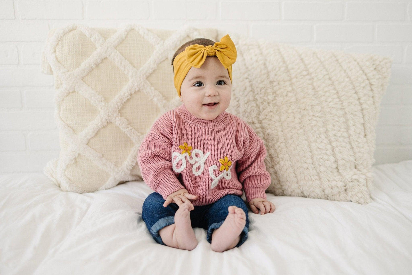 Big Sis Hand Embroidered Sweater - Little Joy Co.