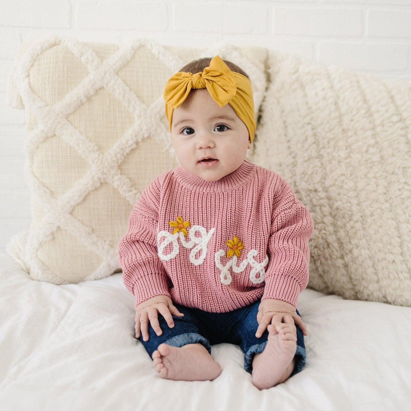 Big Sis Hand Embroidered Sweater - Little Joy Co.