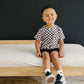 Black Checkered Bamboo Tee - Little Joy Co.