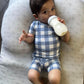 Blue Gingham 2pc Bamboo Pajamas *see size notes - Little Joy Co.