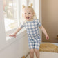 Blue Gingham 2pc Bamboo Pajamas *see size notes - Little Joy Co.