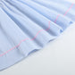 Blue Seersucker Bow Smocked Bishop Dress