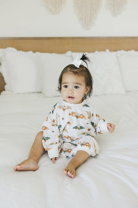 Boho Bats Bamboo Bubble Romper - Little Joy Co.