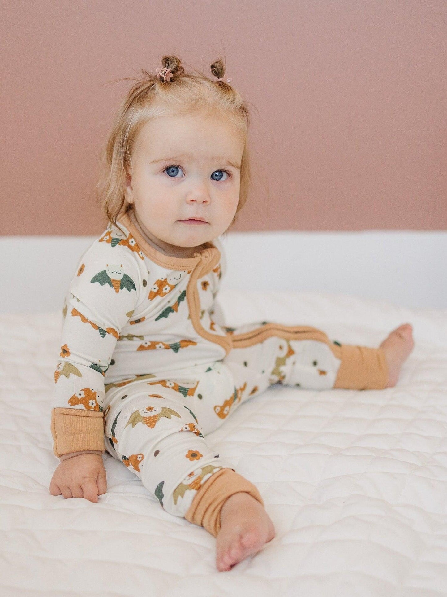 Boho Bats Bamboo Zippy Romper - Little Joy Co.