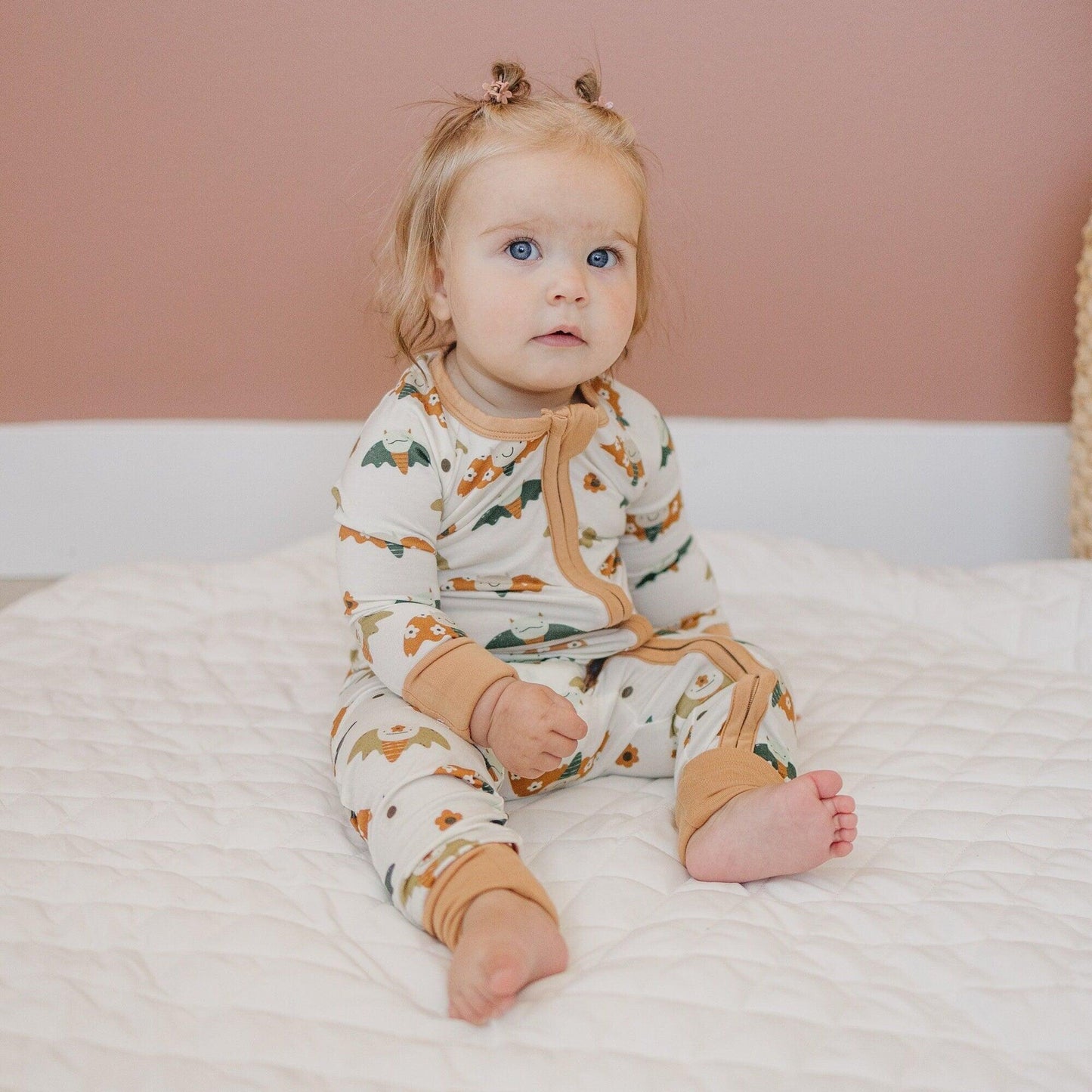 Boho Bats Bamboo Zippy Romper - Little Joy Co.