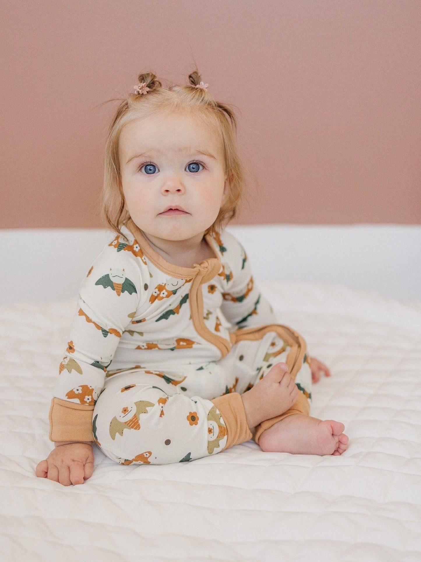 Boho Bats Bamboo Zippy Romper - Little Joy Co.