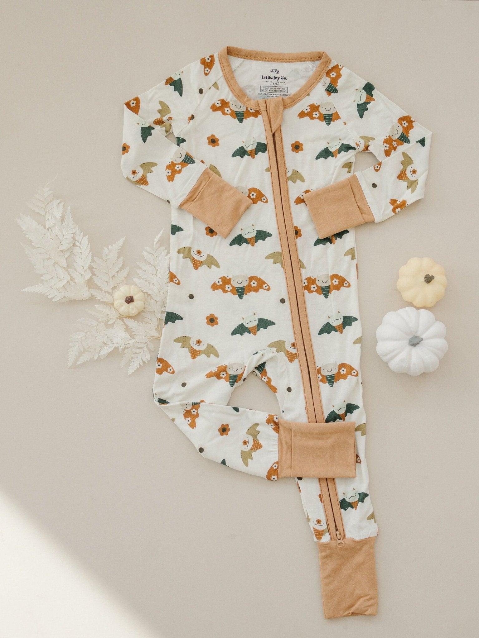 Boho Bats Bamboo Zippy Romper - Little Joy Co.