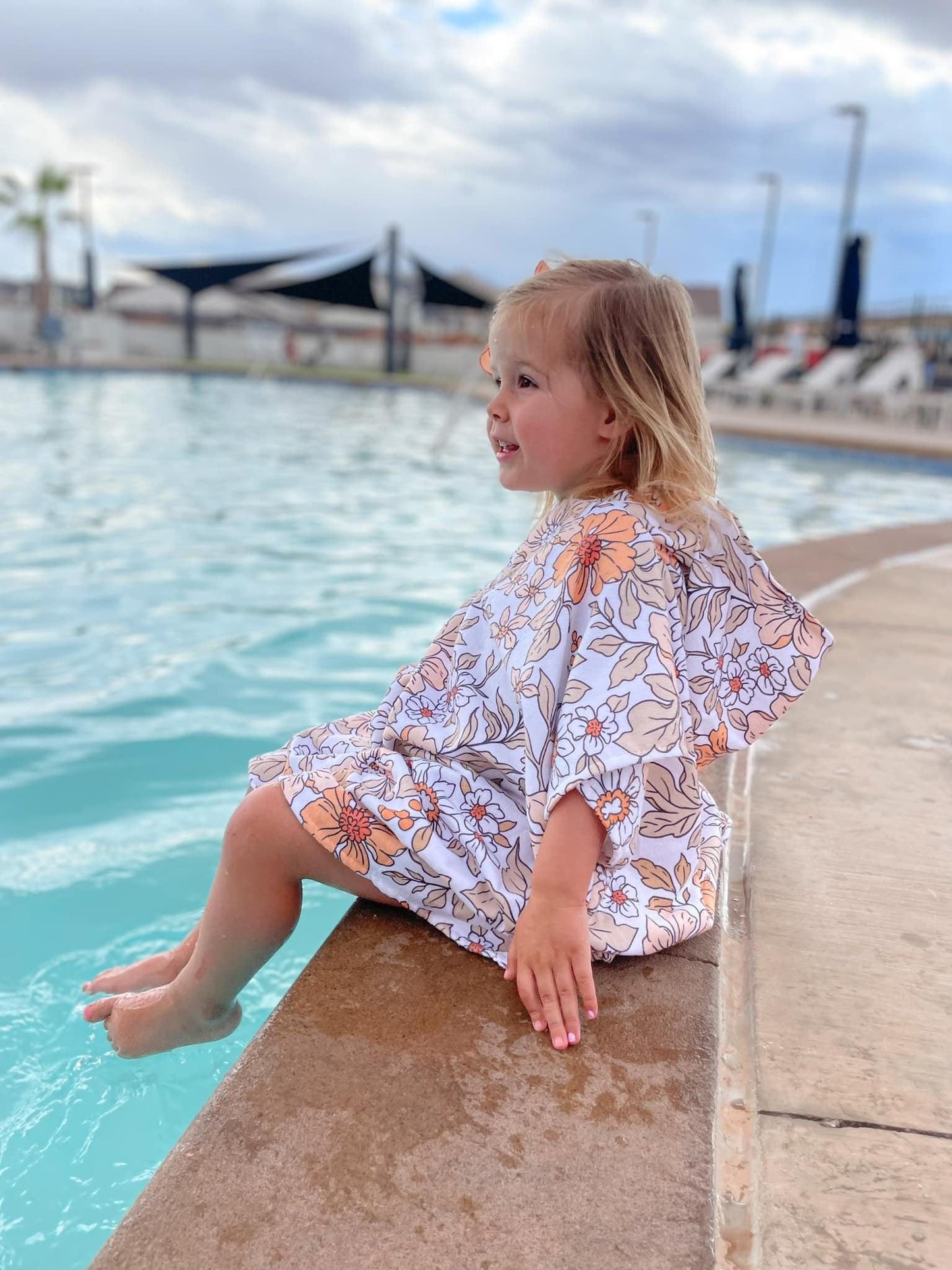 Boho Floral Beach Poncho - Little Joy Co.