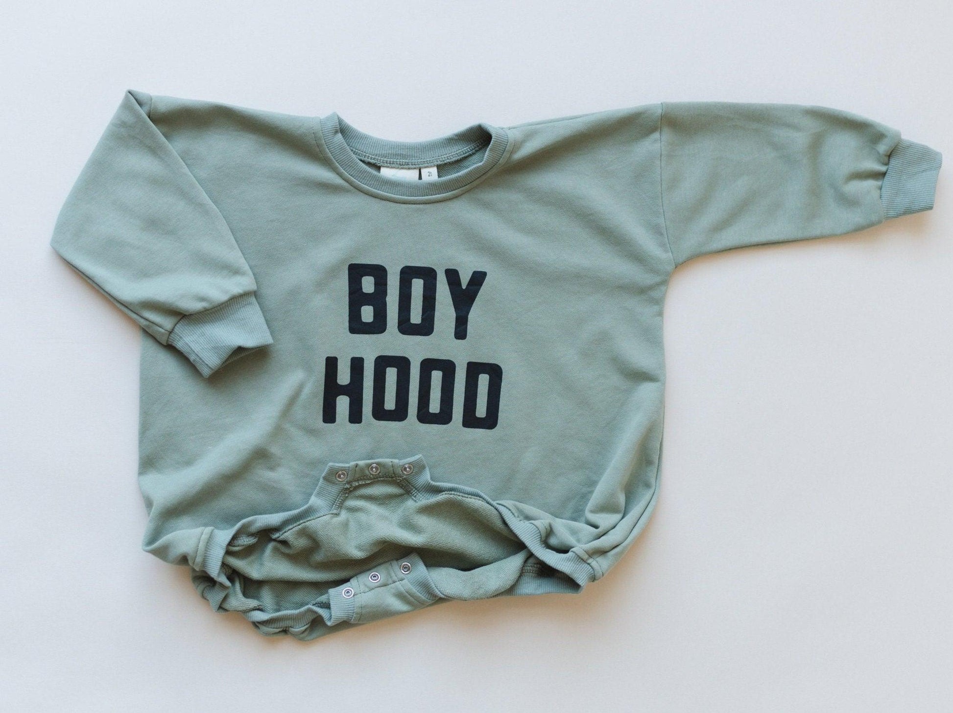 Boy Hood Sweatshirt Romper - more colors - Little Joy Co.