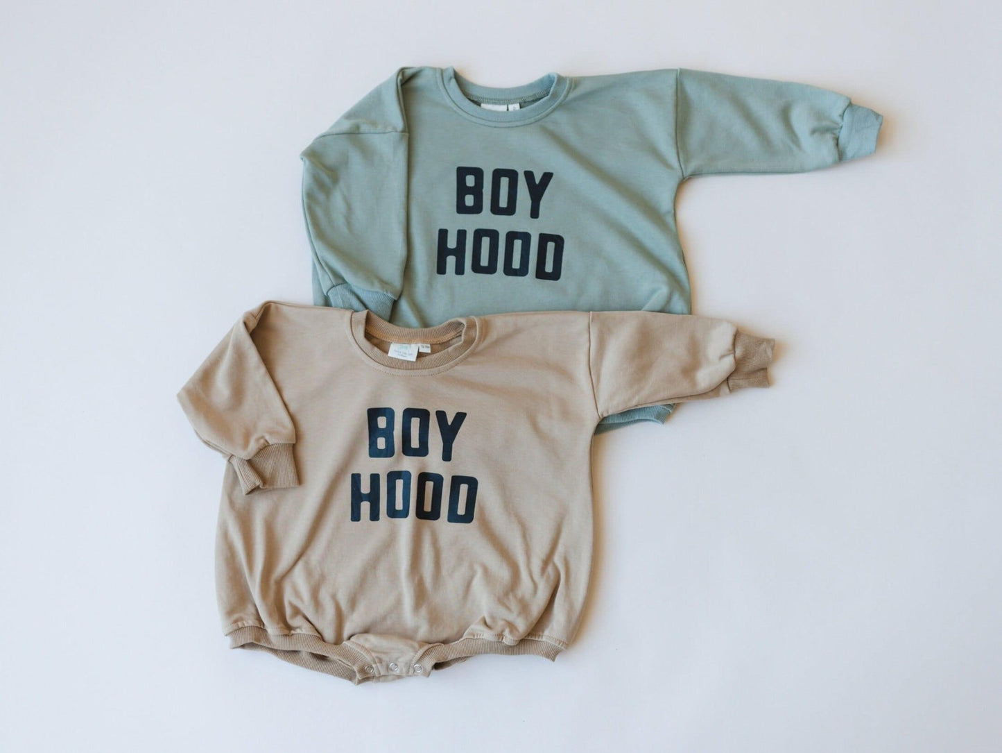 Boy Hood Sweatshirt Romper - more colors - Little Joy Co.