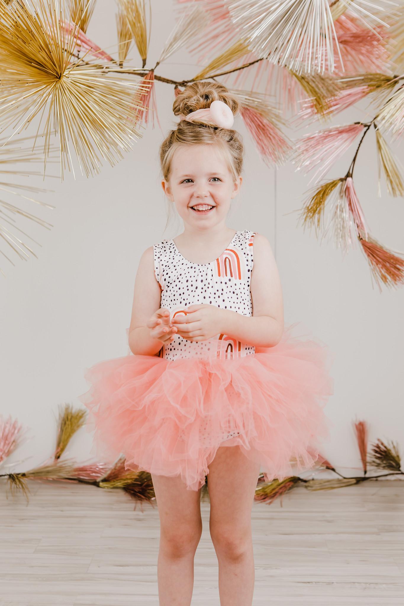 Peach Rainbow Tank Tutu Leotard