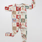 Christmas Patchwork Bamboo Pajamas - Zippy