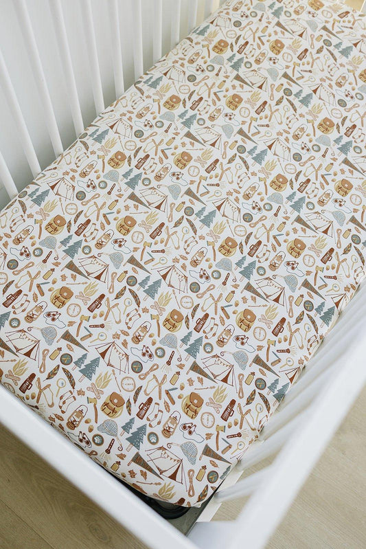 Camping Trip Bamboo Stretch Crib Sheet - Little Joy Co.