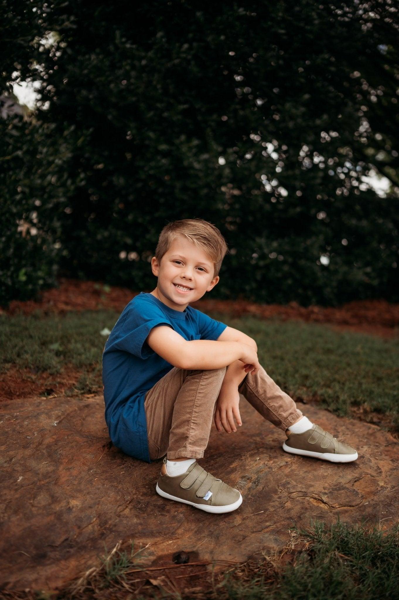 Casual Army Green Low Top {Premium Leather} - Little Joy Co.