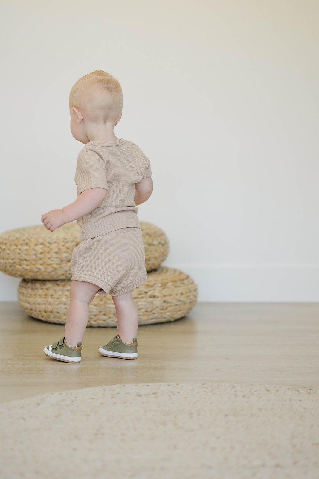 Casual Army Green Low Top {Premium Leather} - Little Joy Co.