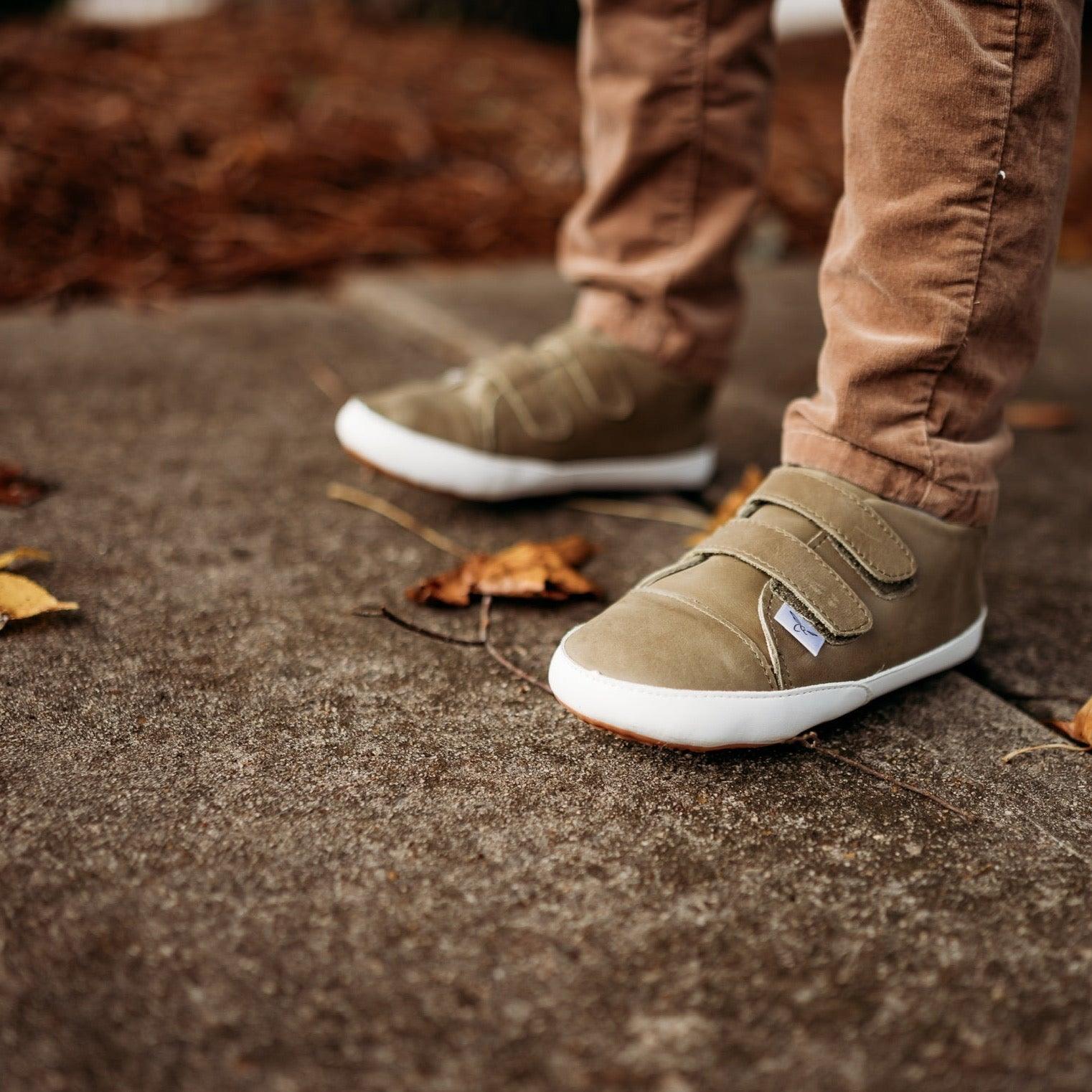 Casual Army Green Low Top {Premium Leather} - Little Joy Co.