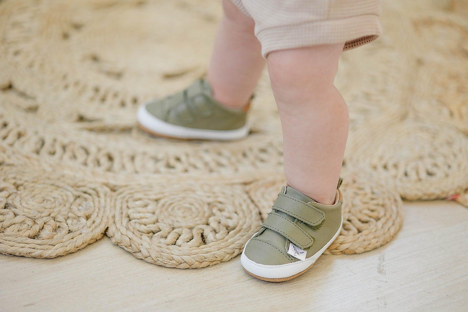 Casual Army Green Low Top {Premium Leather} - Little Joy Co.