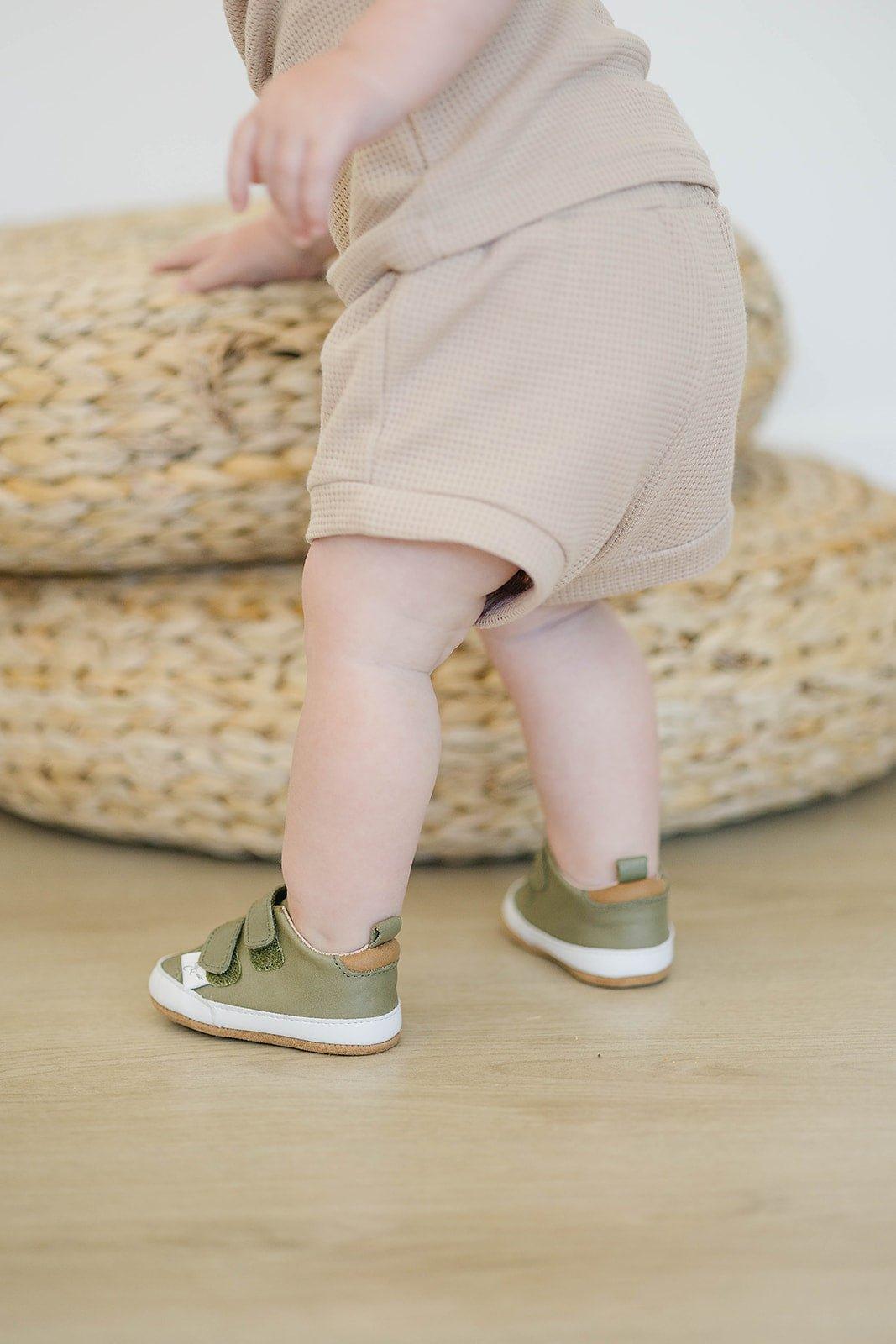 Casual Army Green Low Top {Premium Leather} - Little Joy Co.