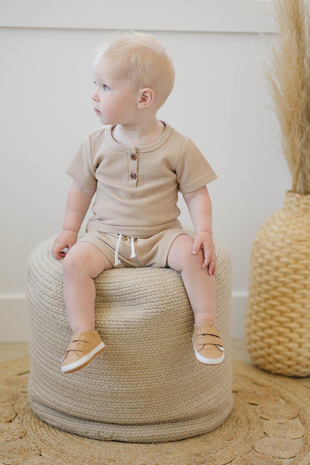 Casual Desert Sand Low Top {Premium Leather} - Little Joy Co.