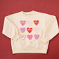 Valentine's Day Heart Cookies Crewneck Sweatshirt or Romper - Red or Cream