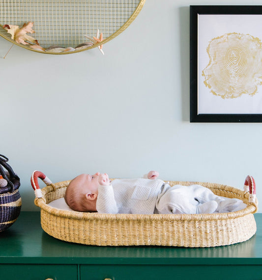 Changing Basket<br>Brown+Cream Handle