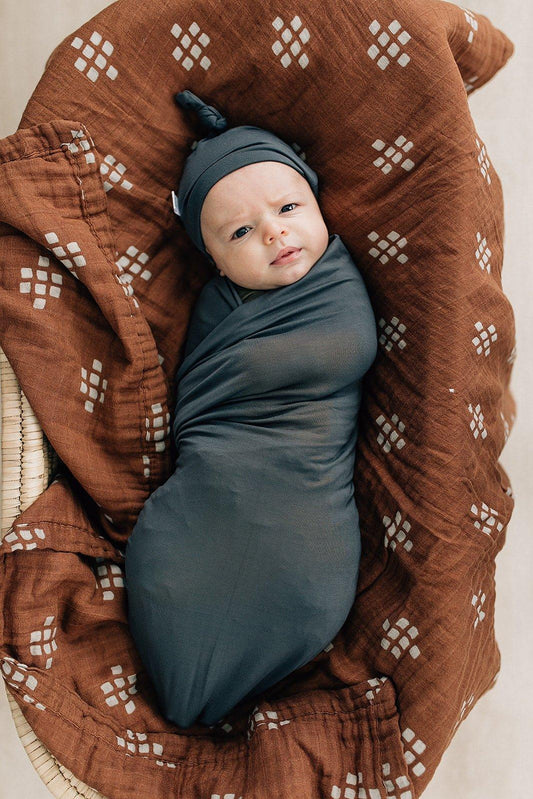 Charcoal Bamboo Stretch Swaddle - Little Joy Co.