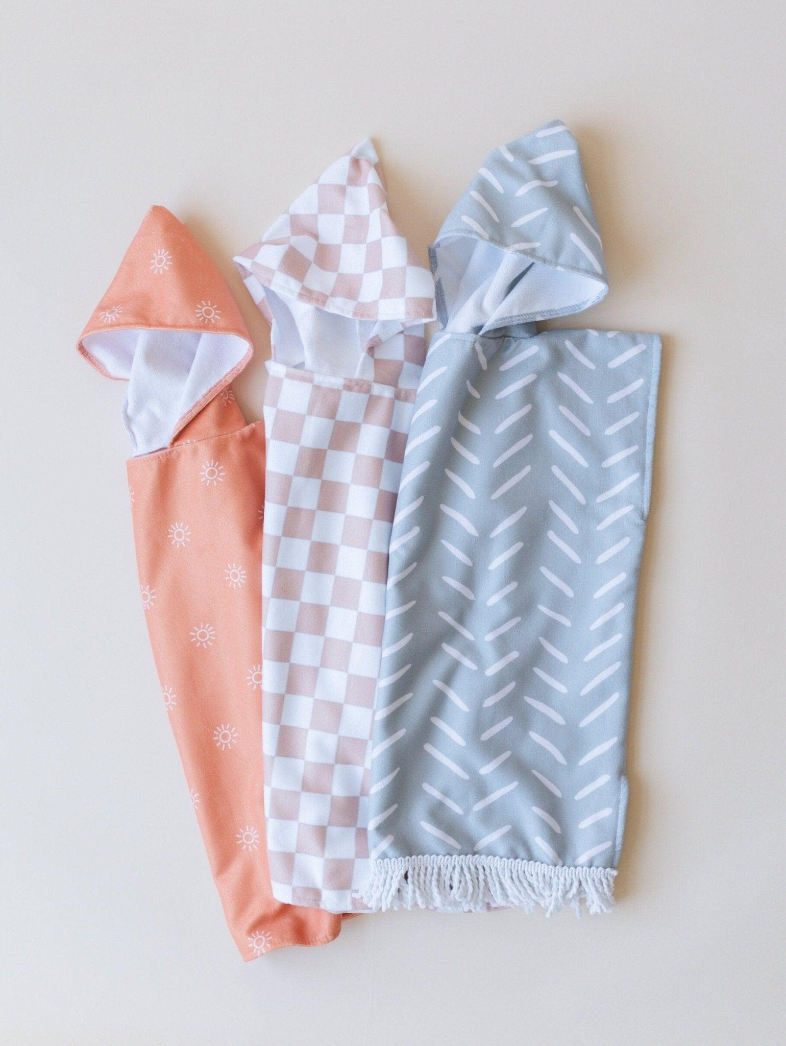 Checkered Beach Towel Poncho - Little Joy Co.