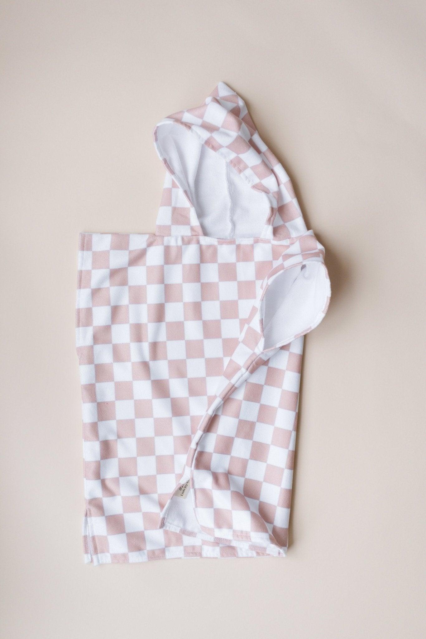 Checkered Beach Towel Poncho - Little Joy Co.