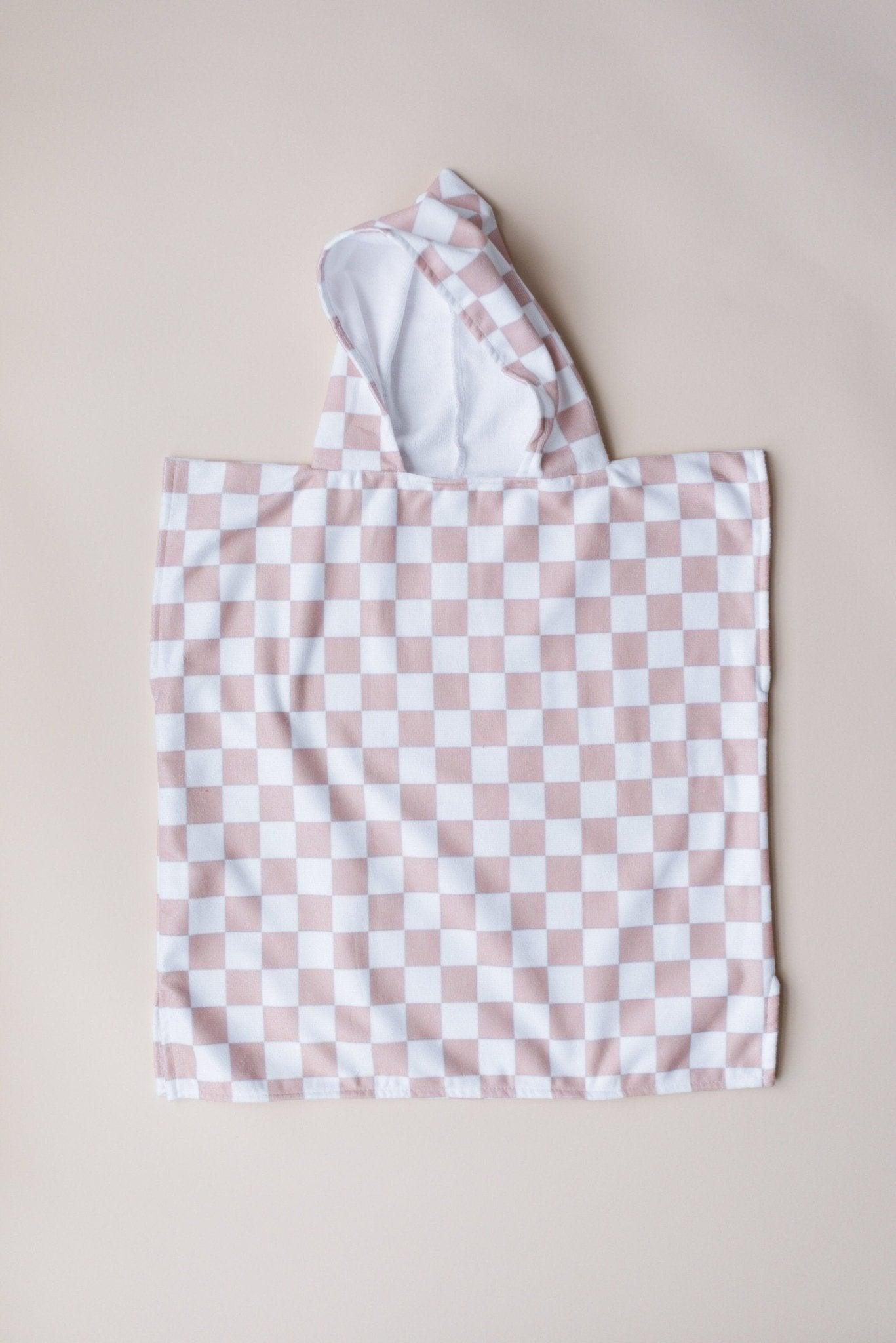 Checkered Beach Towel Poncho - Little Joy Co.