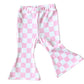 Checkered Flare Pants | Pink