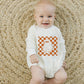 Checkered Ghost Bamboo Sweatshirt Romper - Little Joy Co.