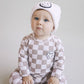 Checkered Smiley Lounge Set | Latte